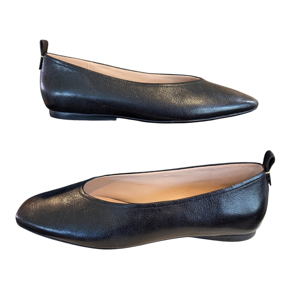 27 Edit Naturalizer Carla Black Leather Square Toe Ballet Flats 11M